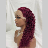 99J 13x4 Transparent Frontal Lace Wig Deep Wave Color Wig